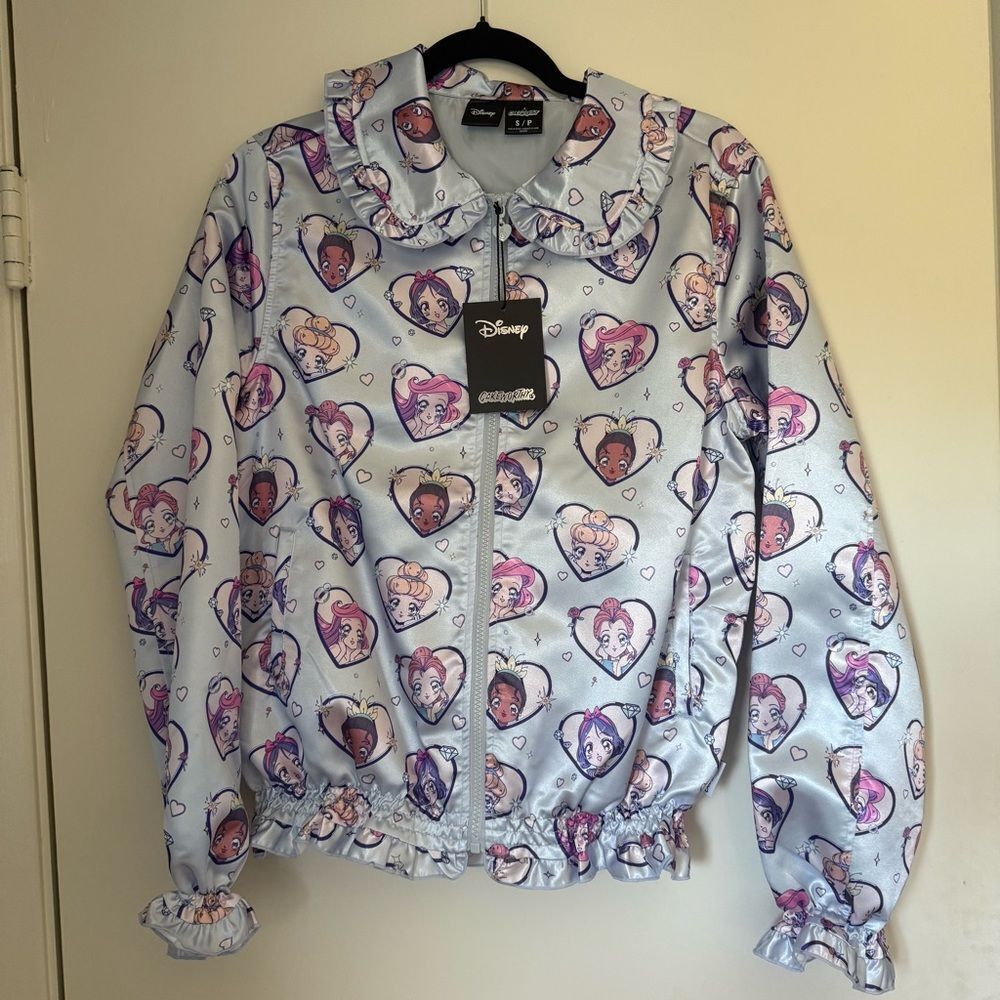 NWT Sz Small Cakeworthy blue Anime Disney Princesses with ruffle details